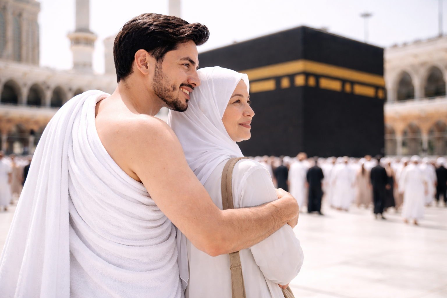 haji plus semarang pasangan muslim ibadah haji di ka'bah masjidil haram makkah