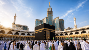 Jamaah umrah memenuhi area Ka'bah di Masjidil Haram Makkah