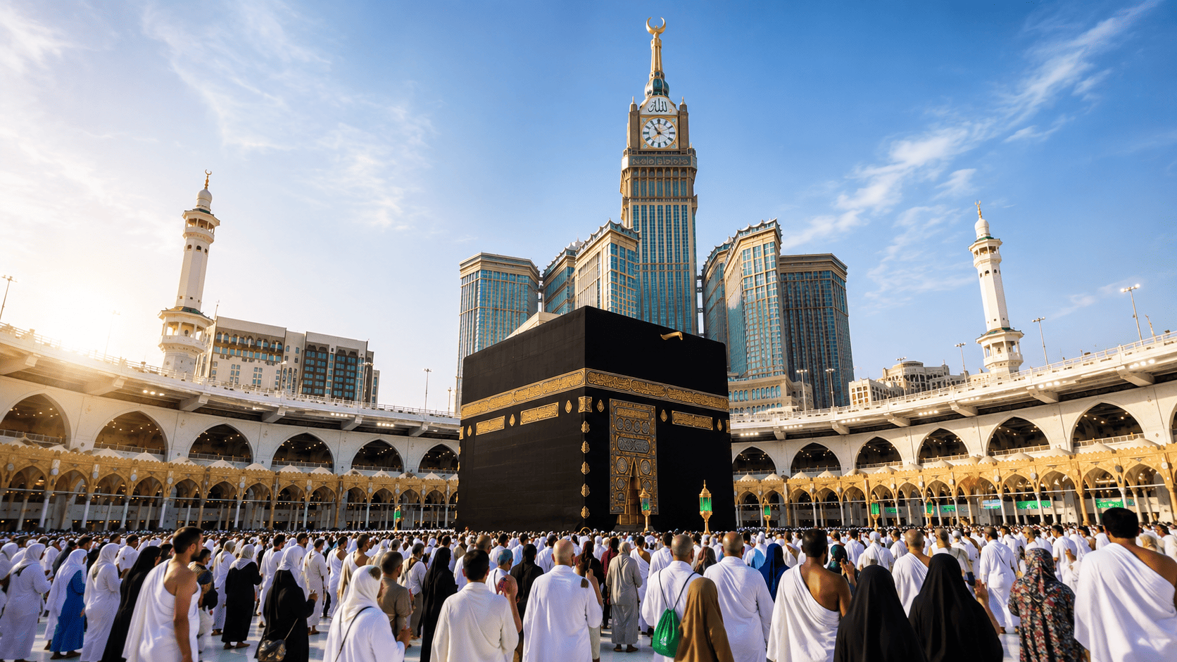 Jamaah umrah memenuhi area Ka'bah di Masjidil Haram Makkah